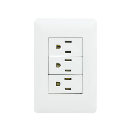 Placa 3 contactos blanca Solaris ECO-61-3-BC