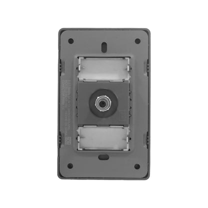 Placa de pared Solaris negra conector para cable coaxial de TV, 1 entrada