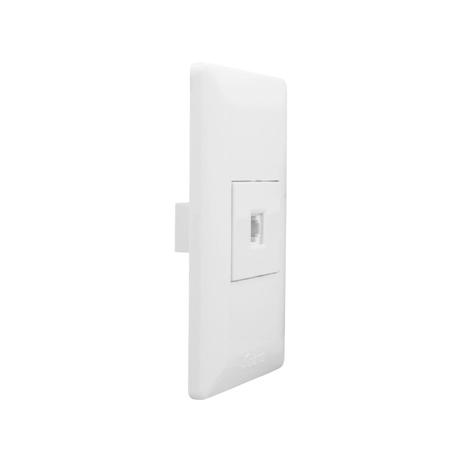 Placa de pared blanca Solaris con 1 entrada RJ11 para teléfono