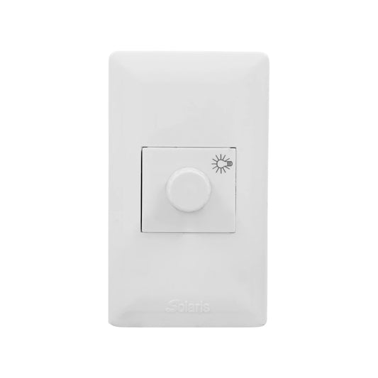 Placa interruptor dimmer blanco Solaris, regulador de intensidad de luz