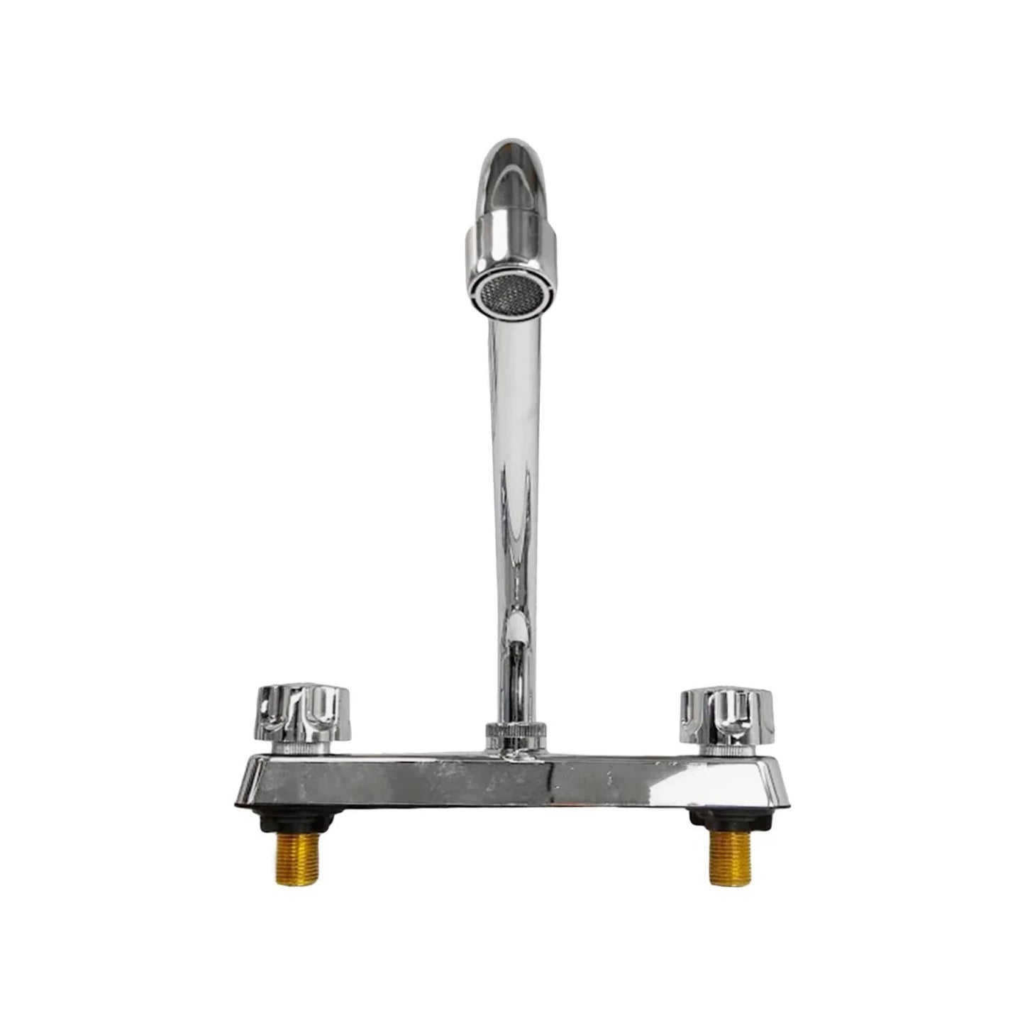 Mezcladora de fregadero cromada 8 pulgadas con doble manija para cocina