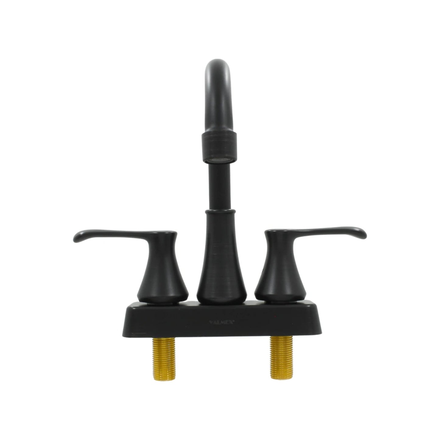 Mezcladora bimando Valmex negra mate con pico alto para lavabo, de fácil instalación