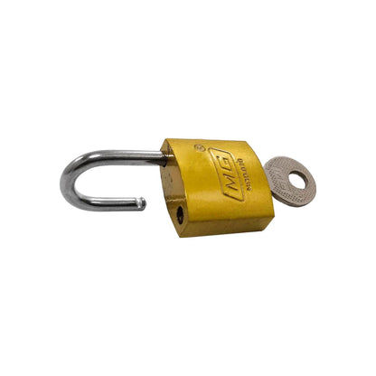 Candado de seguridad MG dorado 20mm con gancho corto y llave
