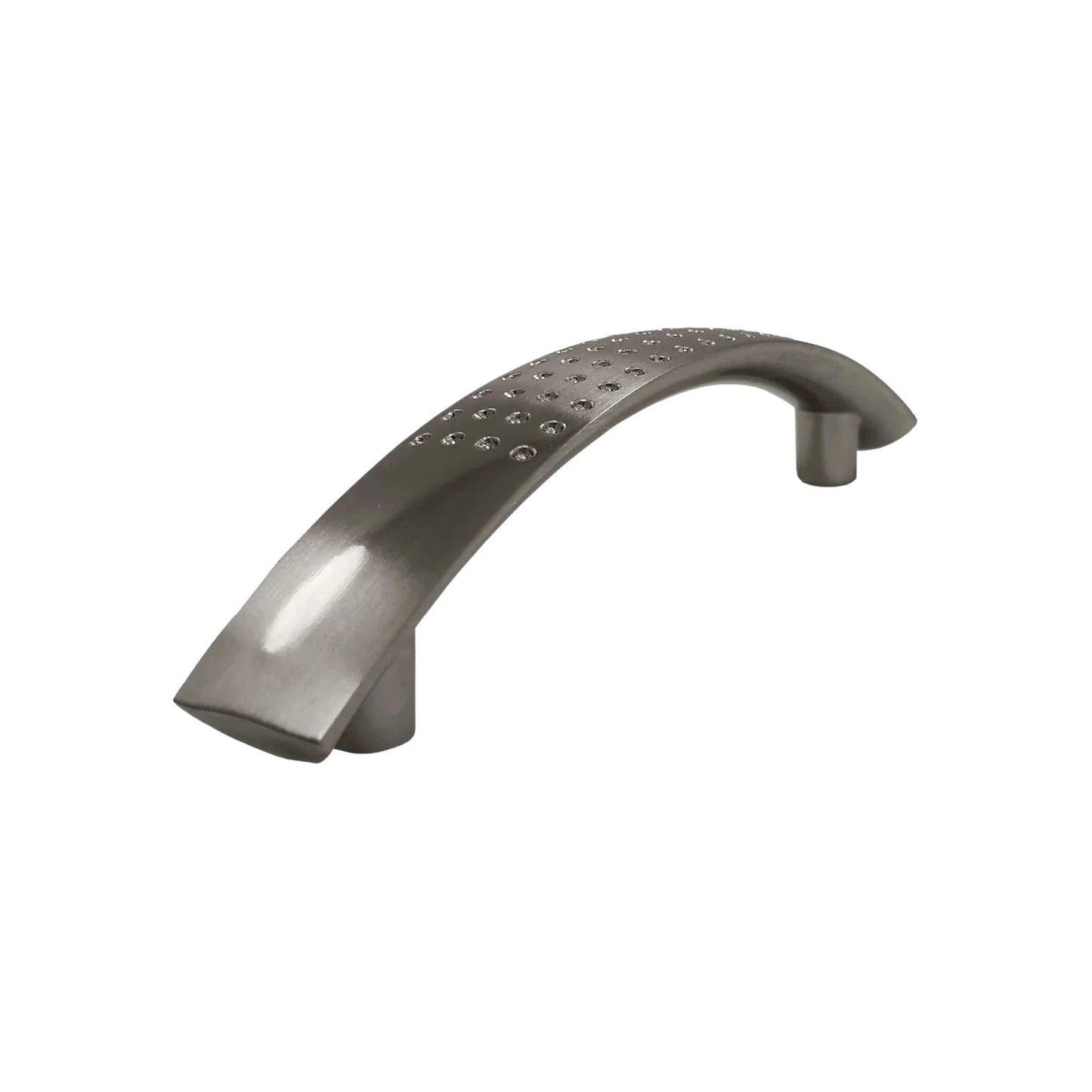 Jaladera cromo mate arqueada para mueble con puntos brillantes diseño galaxia