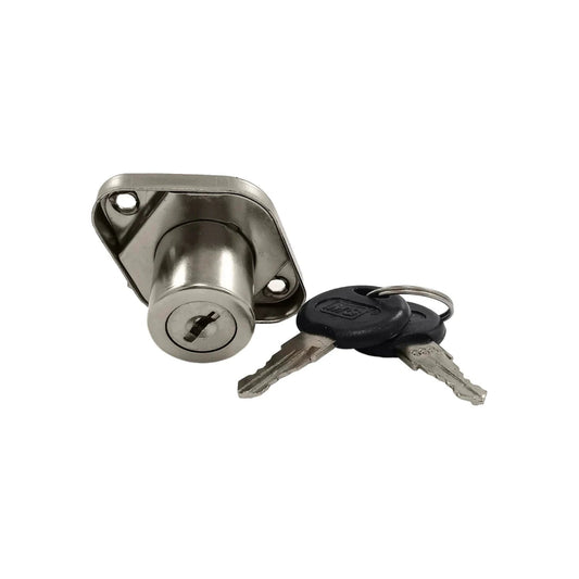 Cerradura de cajón cromada MG con dos llaves de seguridad para muebles y gabinetes