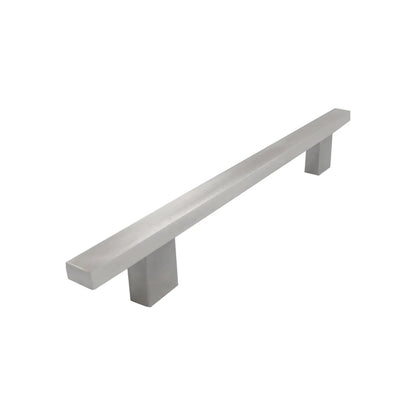 Jaladera de barra rectangular 160mm níquel satinado cepillado Rish para puertas y cajones.