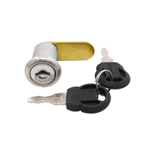 Cerradura de leva cromada AUSTRAL con dos llaves negras para cajones y gabinetes de seguridad