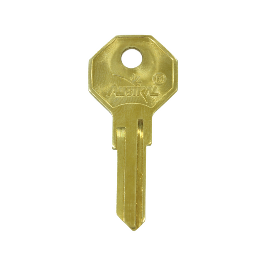Forja de latÃ³n.,Llave comÃºn y universal para cualquier tipo de chapa estÃ¡ndar.,Se debe trabajar con maquina tipo mdp-1 o similar.