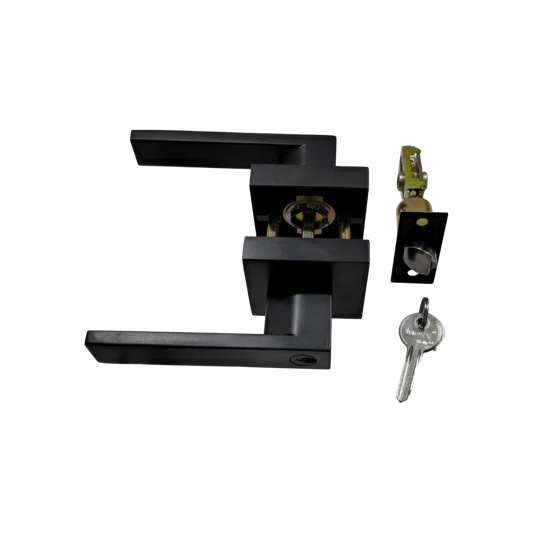 Cerradura/Chapa de palanca para recámara negro mate 1606 E-NM inoxx milan