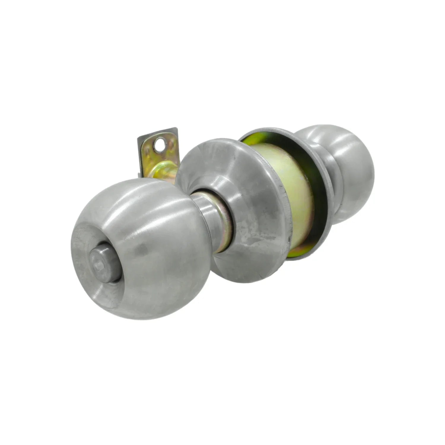 Cerradura de puerta para baño con pomo de esfera en acero inoxidable satinado
