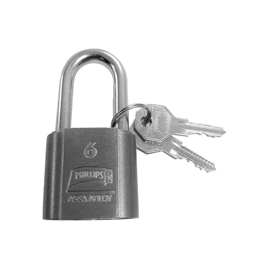 Candado de seguridad Phillips 6 con llaves, metálico gris, marca ASSA ABLOY