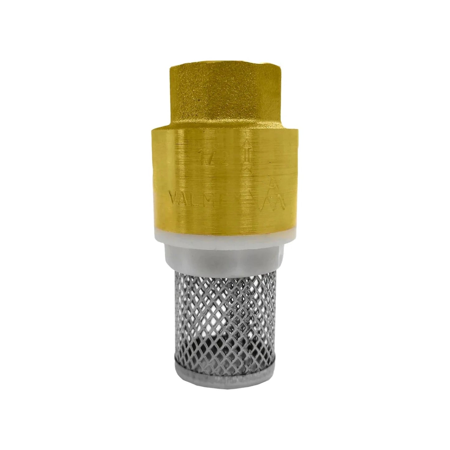 Pichancha de latón Valmex de 1/2 pulgada con válvula de pie y filtro de malla de acero inoxidable