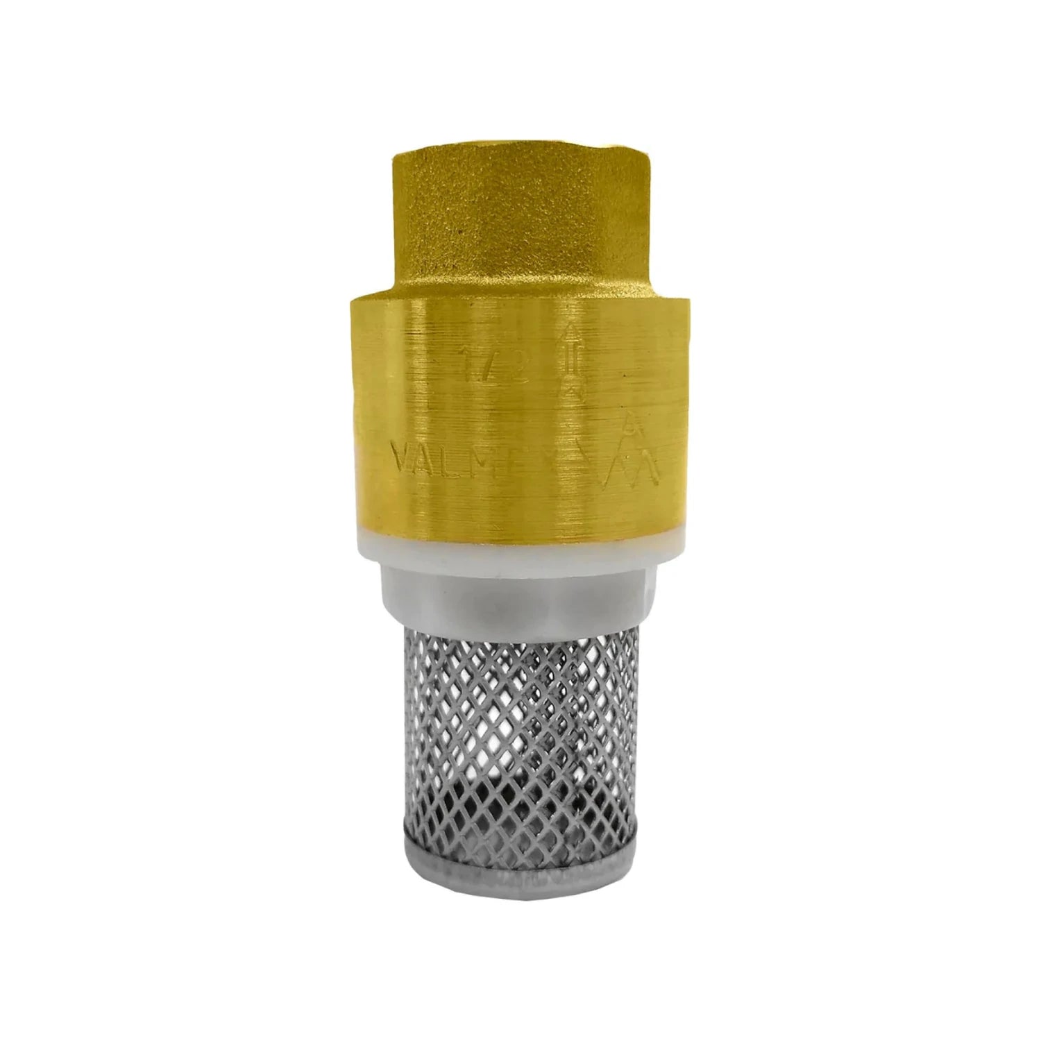 Pichancha de latón Valmex de 1/2 pulgada con válvula de pie y filtro de malla de acero inoxidable