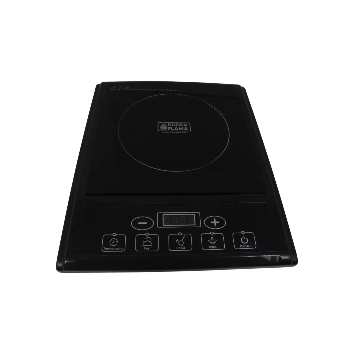 Parrilla de inducción magnética de sobreponer de 1 quemador. , Panel touch control., Bloqueo de seguridad., Cubierta de cristal templado., Soporta 10 kg de peso total., 5 niveles de temperatura., Temporizador de 4 horas., Ideal para sartenes y ollas con hierro en su base., Fácil de instalar, solo conecta a tu instalación eléctrica., Especificaciones:, Tensión: 127 V, Frecuencia: 60 Hz, Potencia: 800 W