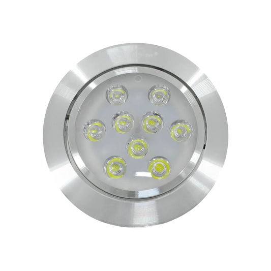 Lámpara 9 W,Base de aluminio latonada 150 mm x 10 mm,Luz blanca.