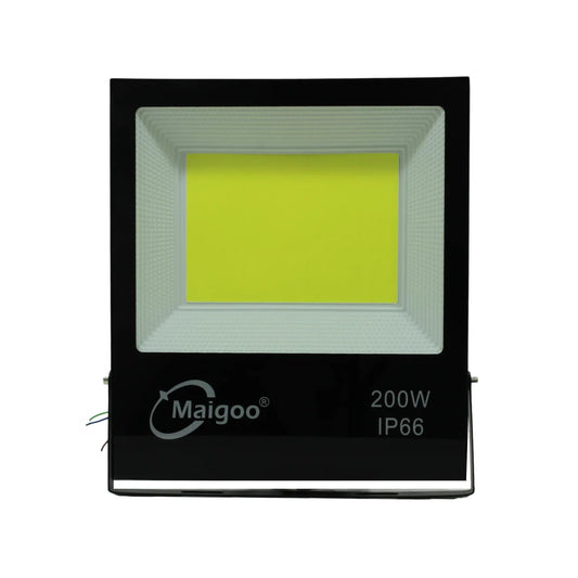 Foco reflector LED COB Maigoo negro 200W IP66, alta potencia para iluminación exterior