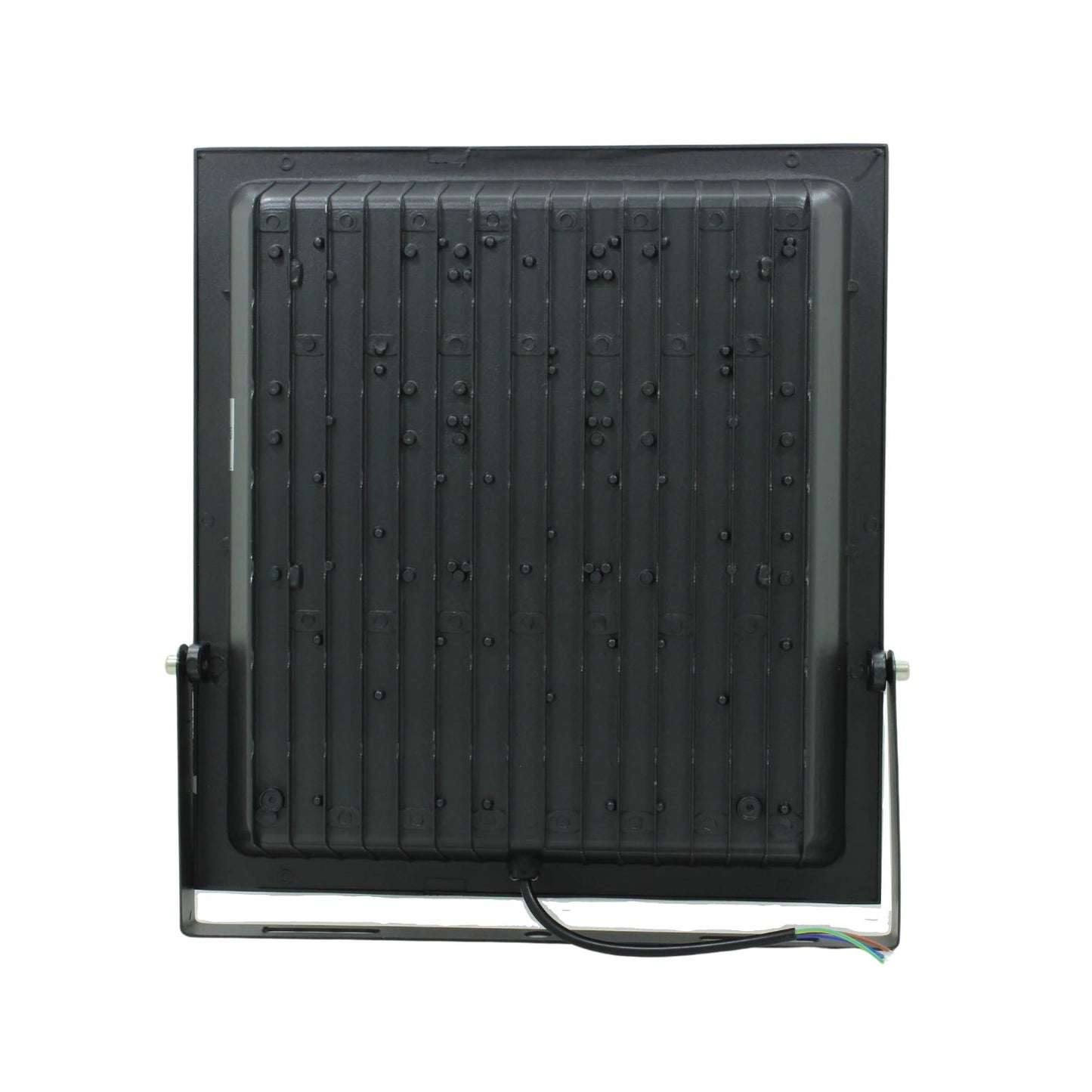 Reflector LED industrial 400W negro con disipador de calor y soporte para exterior
