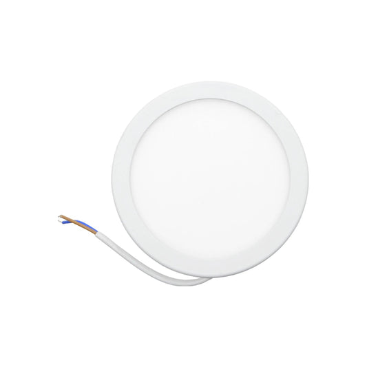 Lámpara panel LED redonda blanca empotrable de 6W con cables para instalación de iluminación en techo