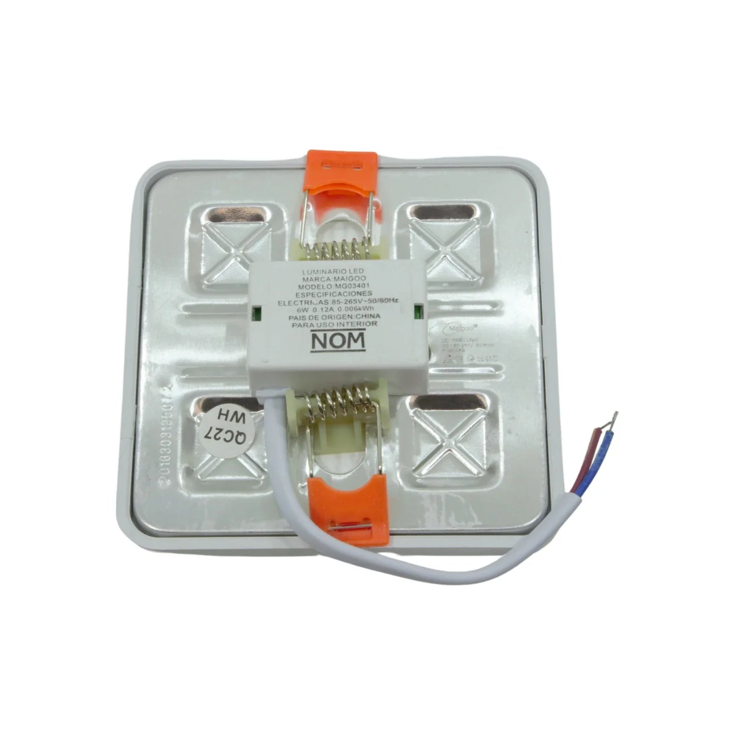 Lámpara panel 6 W cuadrada empotrable/ajustable Maigoo MG03401