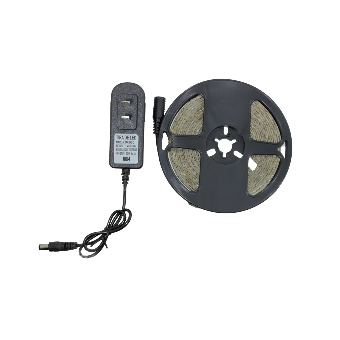 Tira LED blanca Maigoo MG02802 en rollo con adaptador de corriente 100-240V 2A para iluminación