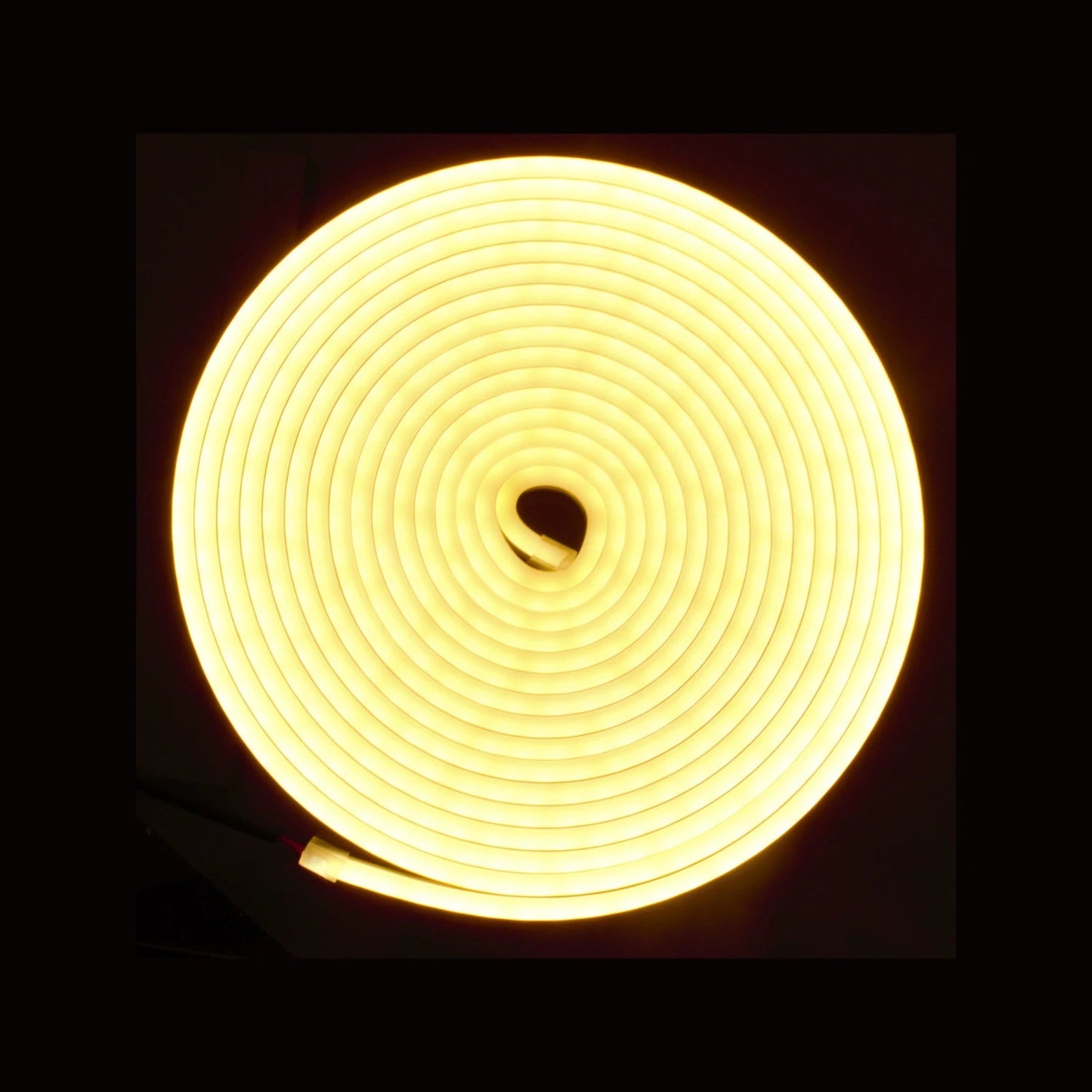 Tira LED neón flexible blanco cálido 5m enrollada, luz suave para iluminación decorativa