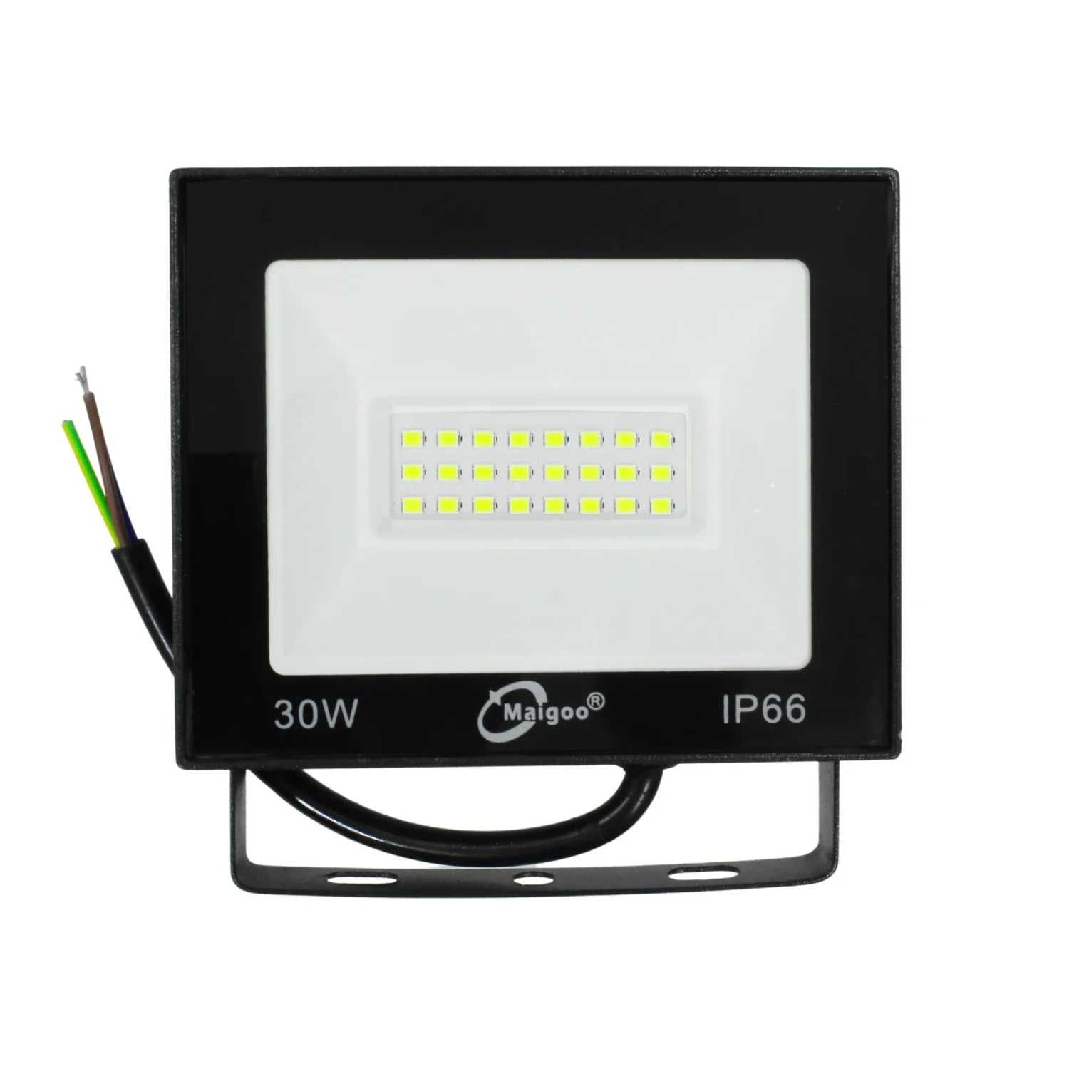 Iluminado de LED tipo reflector.,85-265 V,50/60 Hz,30 W,0.211 A,0.05 kWh,Larga vida útil, baja temperatura.,Sin rayos UV ni irradiación.,Alto - Brillo SMD LED