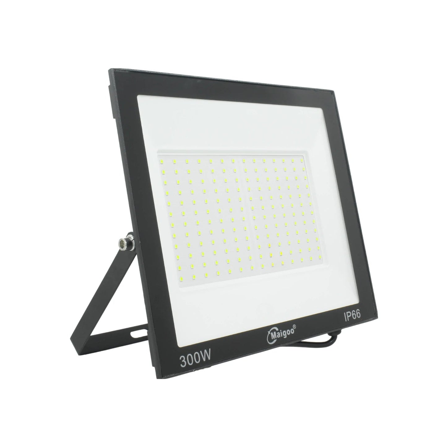 Reflector LED negro Maigoo 300W con soporte ajustable IP66 para iluminación exterior