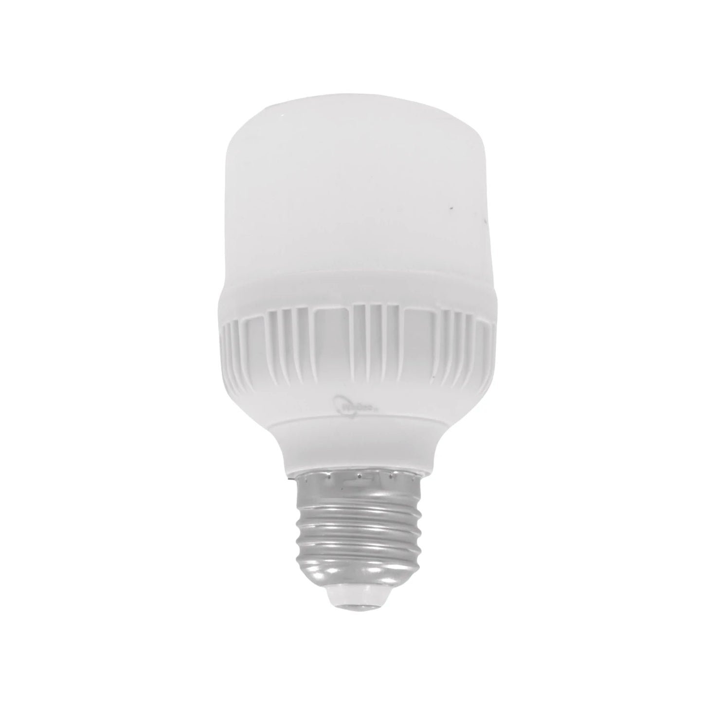 Foco LED blanco cilíndrico con base rosca E27 y disipador de calor