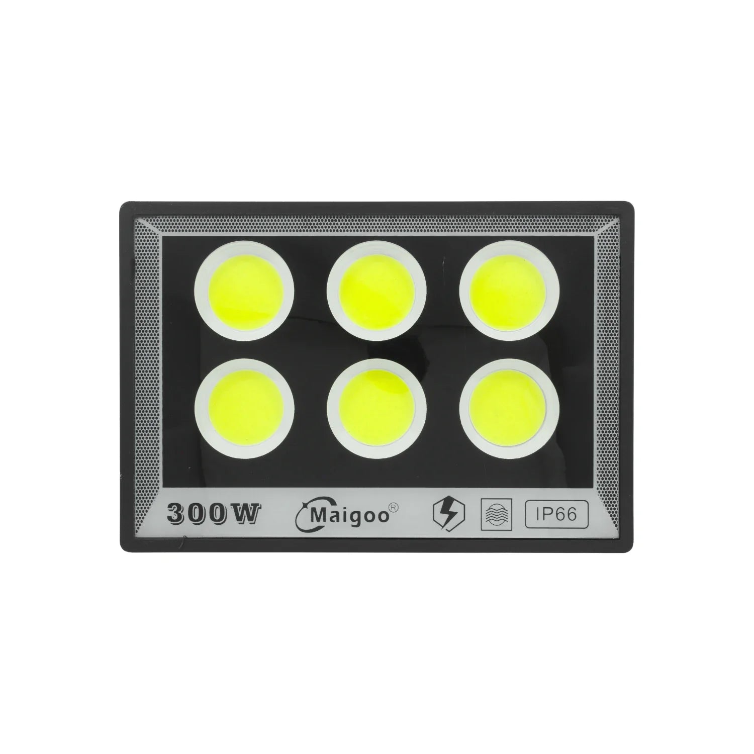 Luminario de LED tipo reflector., Protección IP66, Voltaje: 85-265 V, Frecuencia: 50-60 Hz, Potencia: 300 W, 2.0 A, 0.05 kW/h, Sin rayos UV ni irradiación., Alto brillo SMD LED, Alta eficiencia energética., Bajo consumo de energía., Larga vida útil., Haz de luz de 120°, Aplicable para el hogar, oficina, sala de reuniones, hoteles, gabinetes, centros comerciales, escaparates, parques, tiendas de embarque, estacionamiento.