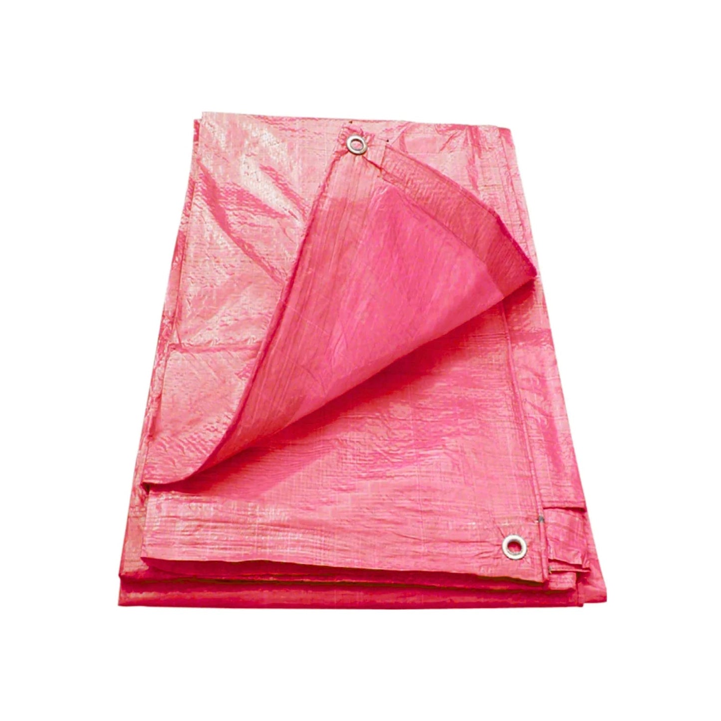 Lona roja impermeable con ojillos metálicos para protección y cubierta exterior