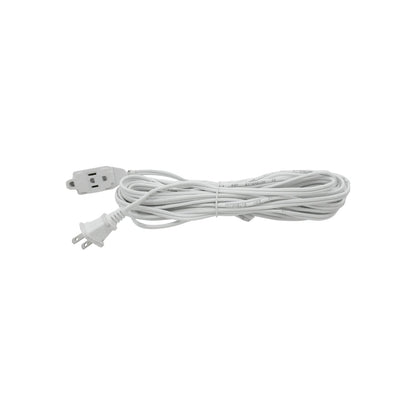 Extensión eléctrica blanca de 8 metros con conector macho y hembra de 2 polos