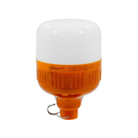 Lámpara recargable LED de emergencia Maigoo naranja y blanca, 30W, con gancho para colgar, carga USB