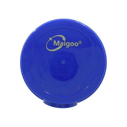 Sensor de luz Maigoo azul con marcas de instalación y remoción, ideal para exteriores.