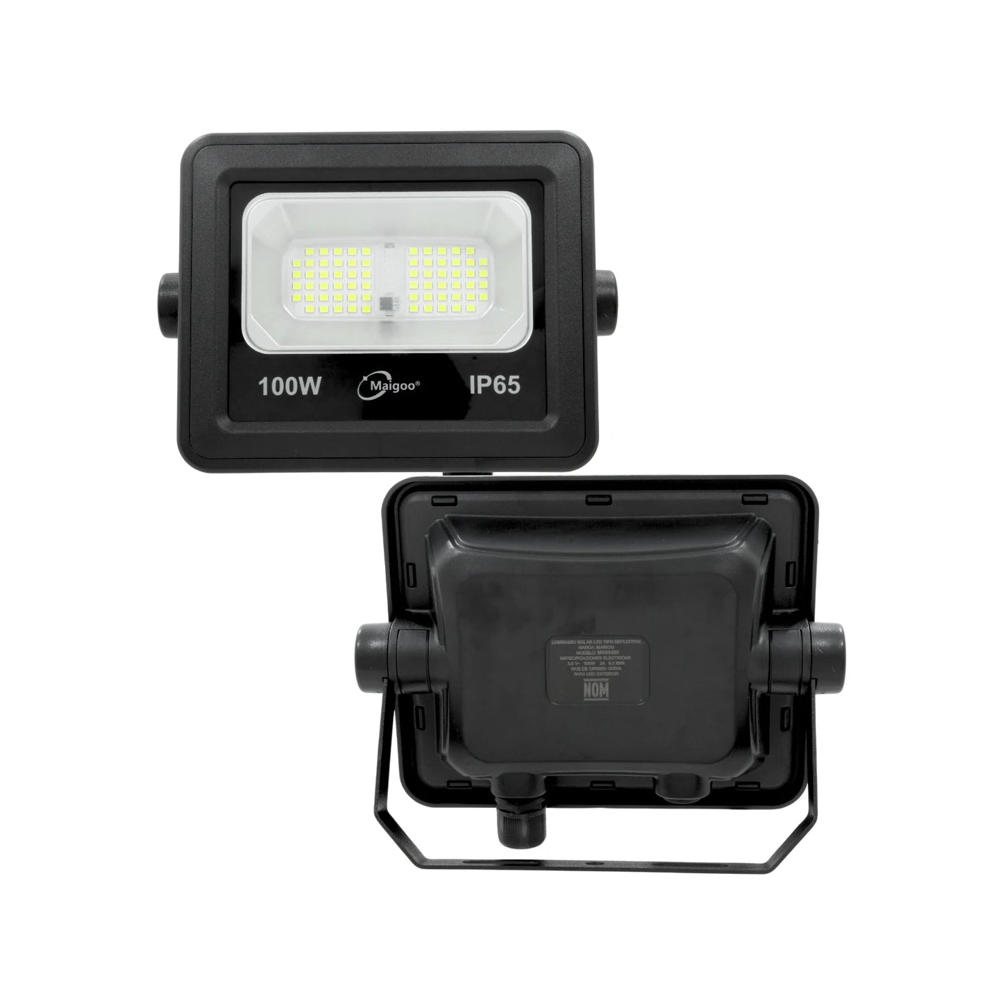 Reflector LED Maigoo negro 100W IP65 para exterior, iluminación potente y resistente al agua