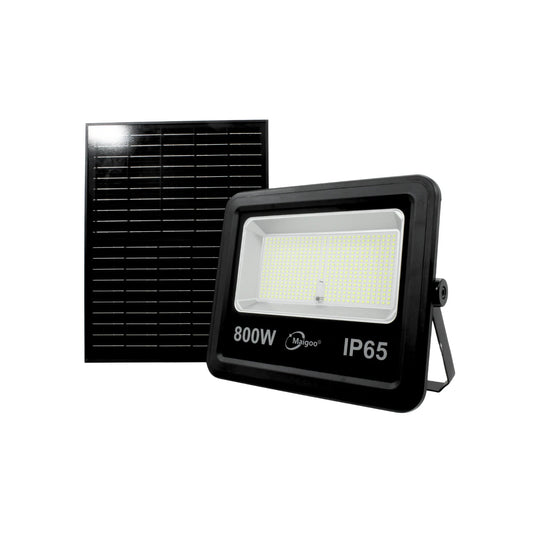 Reflector solar LED Maigoo 800W negro con panel fotovoltaico para iluminación exterior IP65