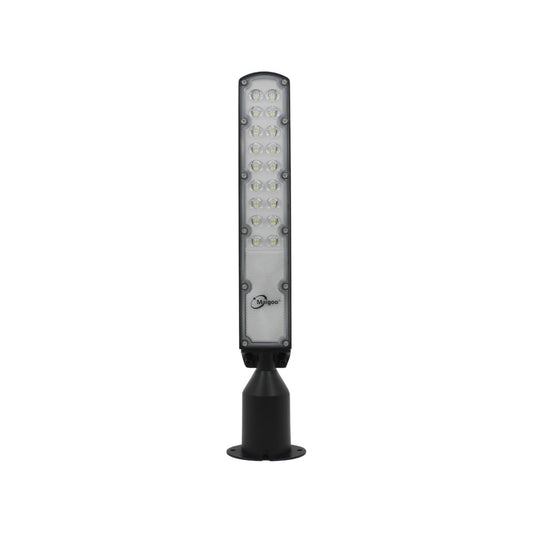 Lámpara urbana LED Maigoo 50W con fotocelda, luminaria vertical negra para alumbrado público