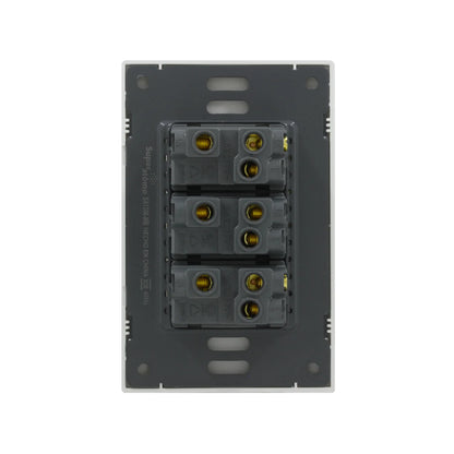 Placa 3 apagadores escaleras Super átomo SA1306-MB