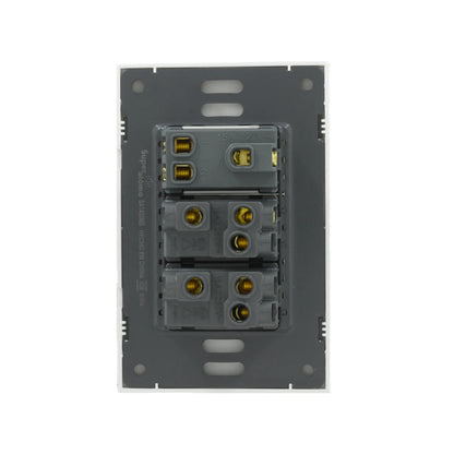 Placa 2 apagadores/1 contacto Super átomo SA1405-MB