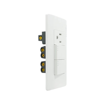 Placa 2 apagadores/1 contacto Super átomo SA1405-MB