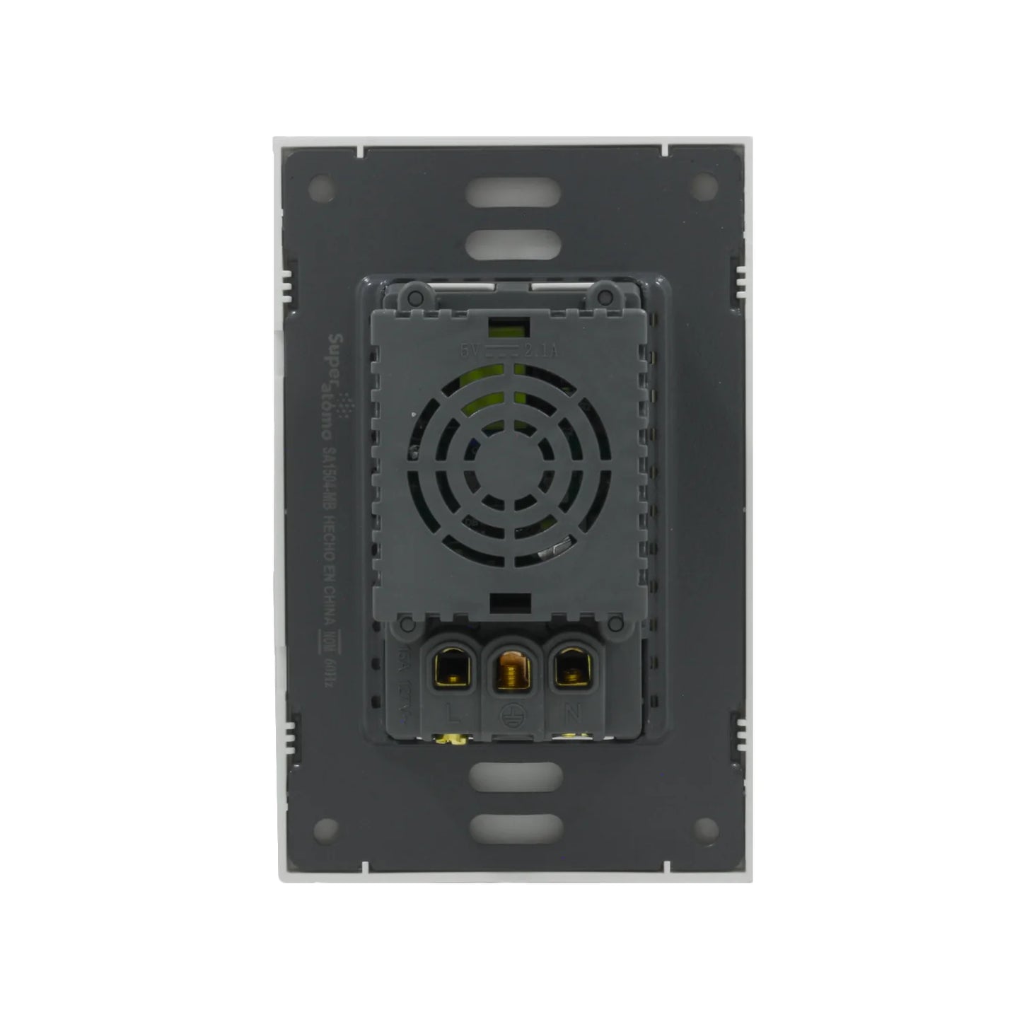 Placa 2 contactos/1 USB/1 tipo "C" Super átomo SA1504-MB