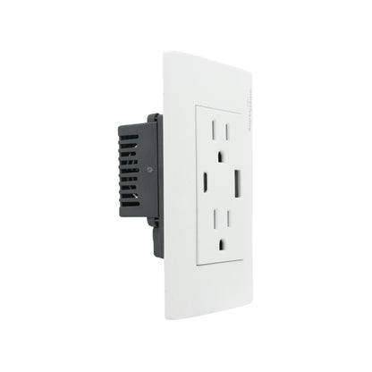 Placa 2 contactos/1 USB/1 tipo "C" Super átomo SA1504-MB