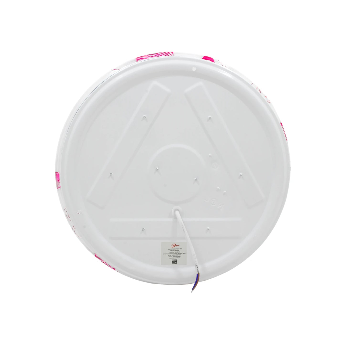 Lámpara 20 W redonda sobreponer rehilete rosa Maigoo MG02402