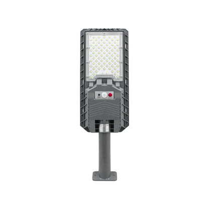 Lámpara solar urbana LED gris para exterior con sensor de movimiento, montaje en poste y luz de alta potencia para calle