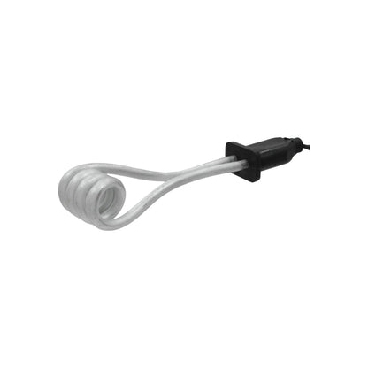 Calentador de inmersión eléctrico portátil espiral blanco con mango negro para agua