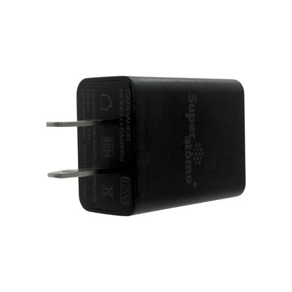 Cargador de pared USB/Tipo C Super átomo SA6002A negro 12W para móviles y tablets