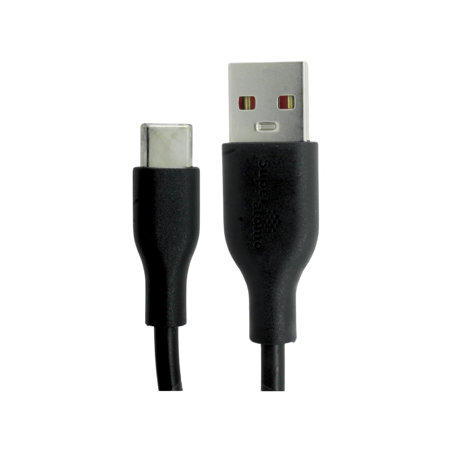 Cable USB-C a USB-A Super átomo negro para carga y sincronización de datos