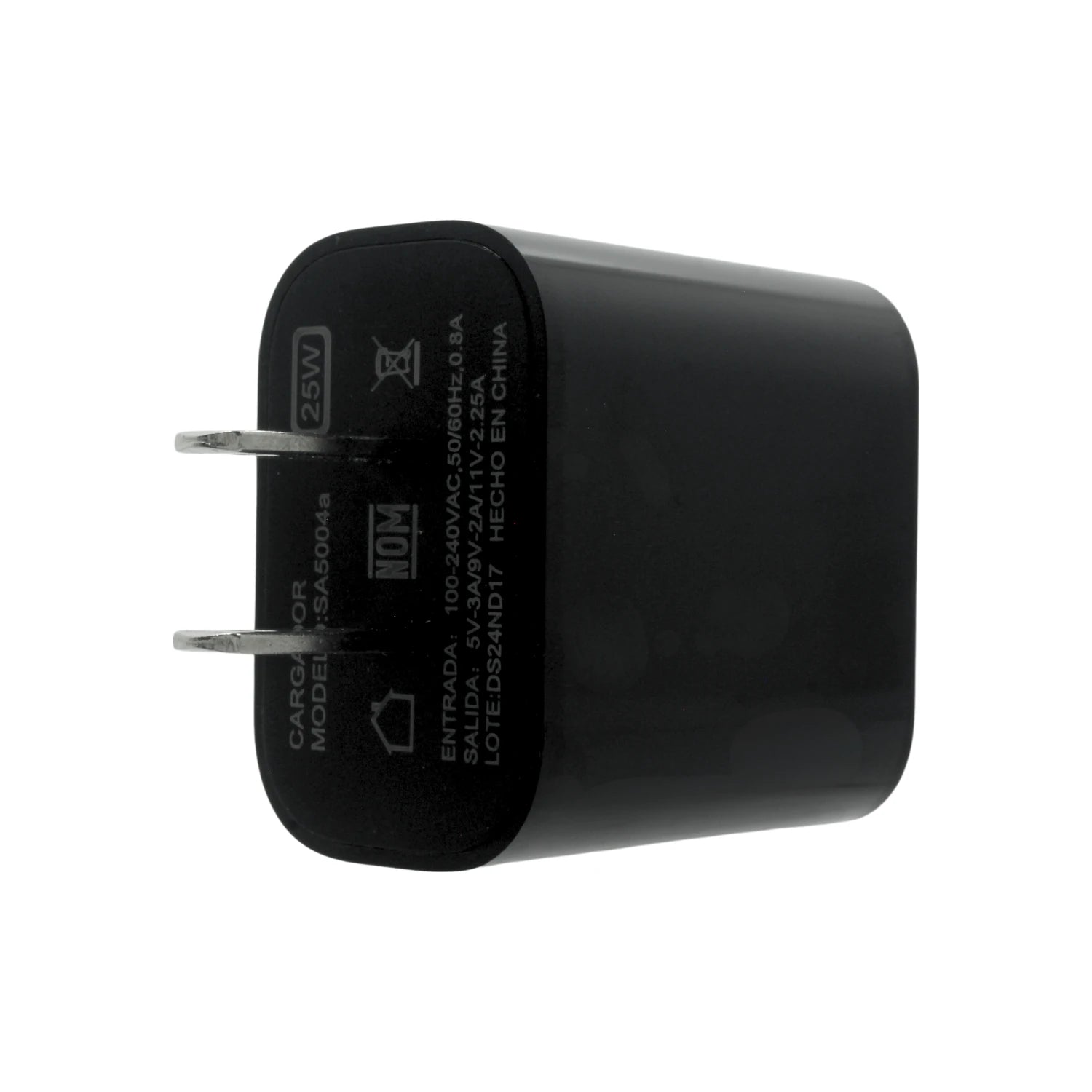 Cargador de corriente negro 25W modelo SA5004a con entrada 100-240V