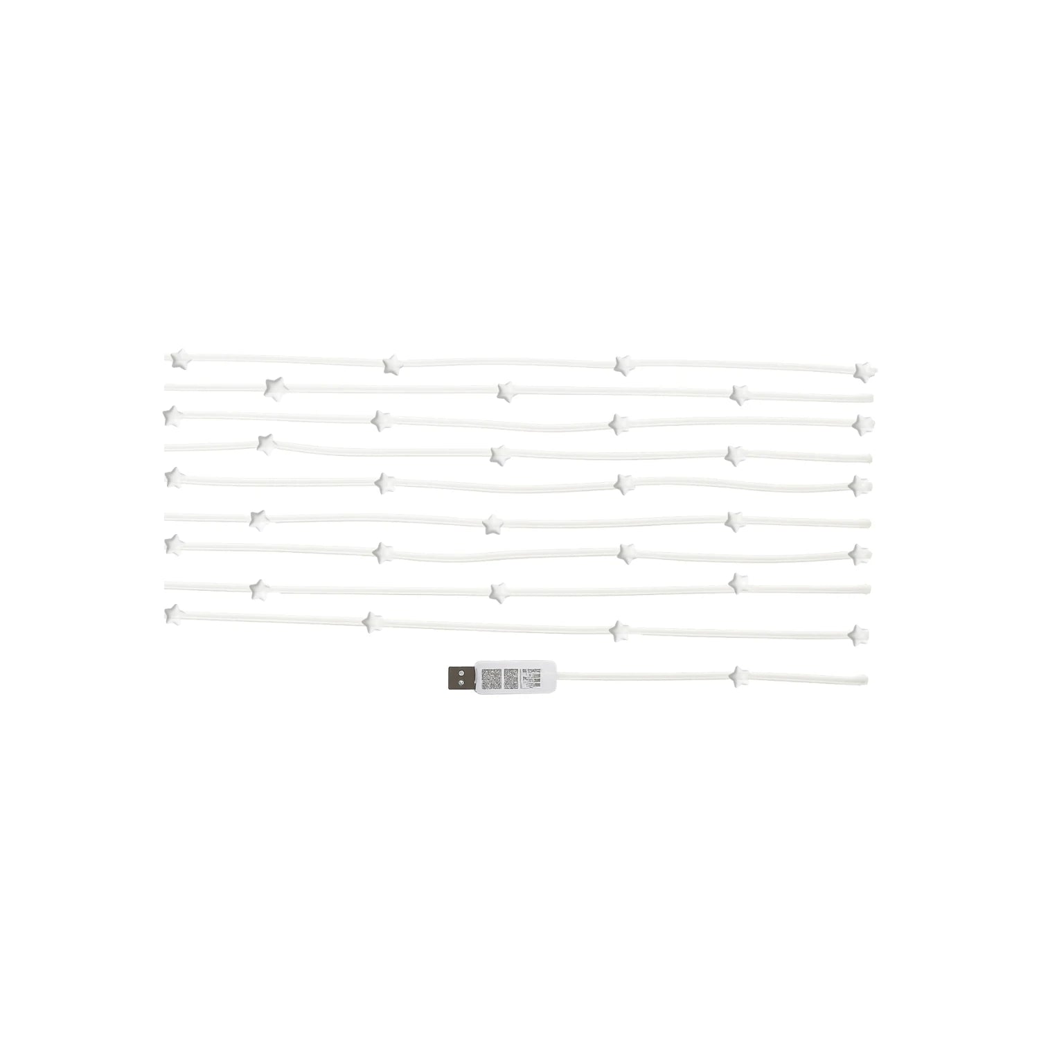 Serie de luces LED blancas con estrellas, guirnalda decorativa de 5 metros con conexión USB.