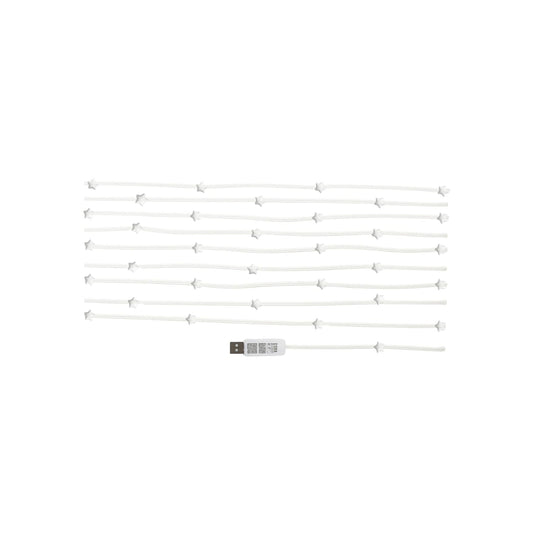 Serie de luces LED blancas con estrellas, guirnalda decorativa de 5 metros con conexión USB.