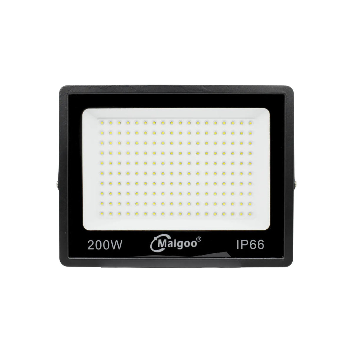 Reflector LED Maigoo 200W negro IP66 para exterior, iluminación resistente a polvo y agua